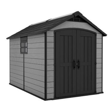 Keter 7.5’x11′ Premier Heavy Duty Plastic Shed – Grey-oakleysgardenmachine- Free shipping