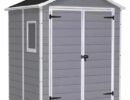 Keter 6′ x 5′ Manor Plastic Garden Storage Shed – Grey-oakleysgardenmachine- Free shipping