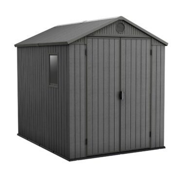 Keter 6’x8′ Darwin Heavy Duty Plastic Garden Shed – Grey-oakleysgardenmachine- Free shipping