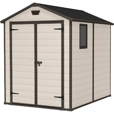 Keter 6′ x 8′ Manor Plastic Garden Storage Shed – Beige-oakleysgardenmachine- Free shipping