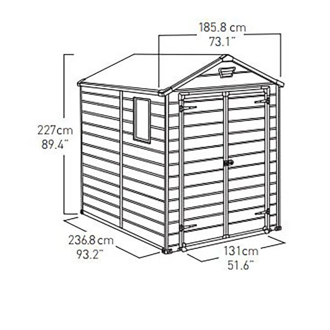 Keter 6′ x 8′ Manor Plastic Garden Storage Shed – Grey-oakleysgardenmachine- Free shipping