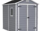 Keter 6′ x 8′ Manor Plastic Garden Storage Shed – Grey-oakleysgardenmachine- Free shipping