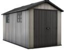 Keter 7.5′ x 13′ Oakland Heavy Duty Plastic Shed – Grey-oakleysgardenmachine- Free shipping