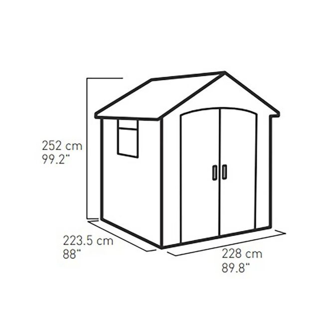 Keter 7.5’x7′ Premier Heavy Duty Plastic Shed – Grey-oakleysgardenmachine- Free shipping