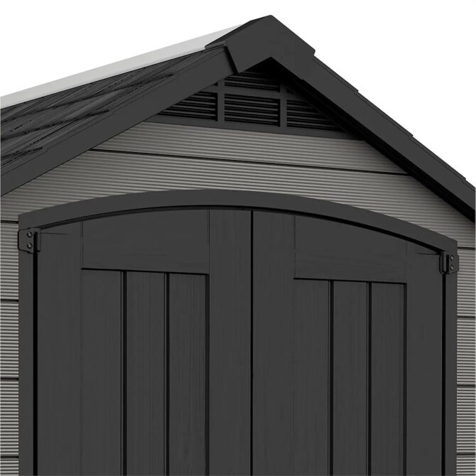 Keter 7.5’x7′ Premier Heavy Duty Plastic Shed – Grey-oakleysgardenmachine- Free shipping