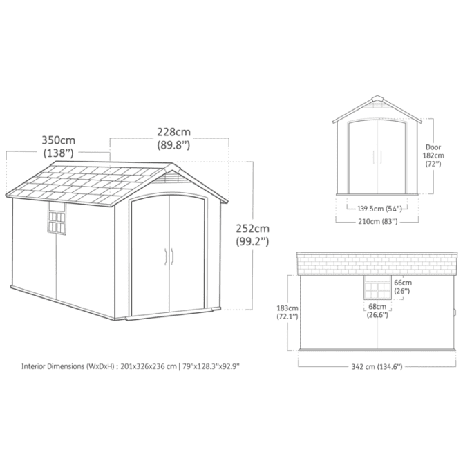 Keter 7.5’x11′ Premier Heavy Duty Plastic Shed – Grey-oakleysgardenmachine- Free shipping