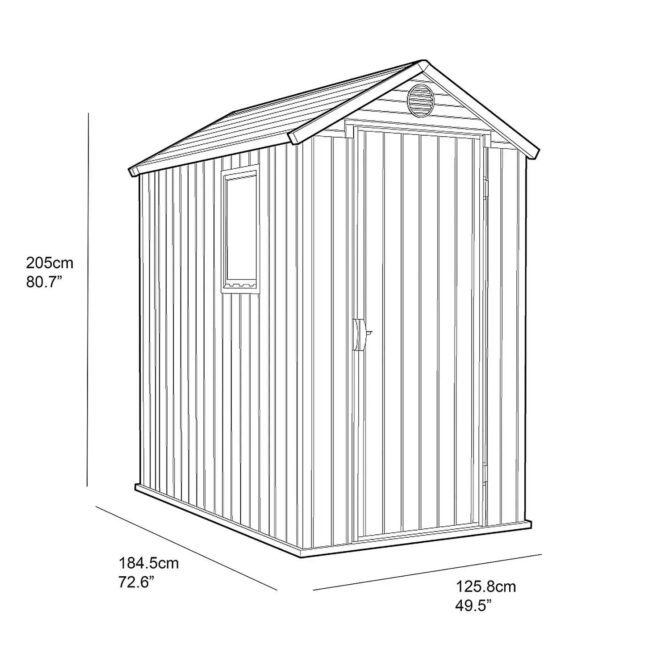 Keter 4’x6′ Darwin Heavy Duty Plastic Garden Shed – Green-oakleysgardenmachine- Free shipping